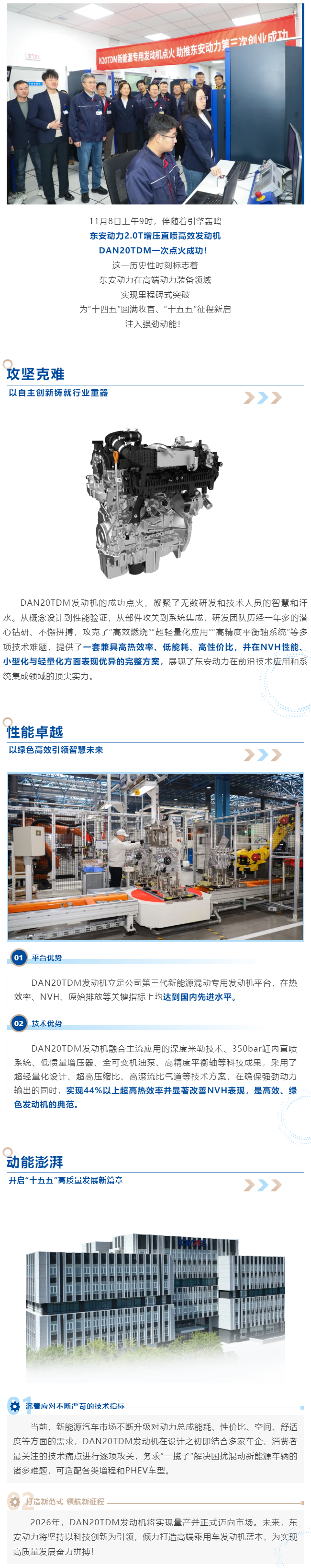 東安動力DAN20TDM混動專用發(fā)動機點火成功！